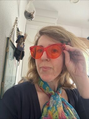 Rainbow Optx Cat-Eye Orange Sunglasses